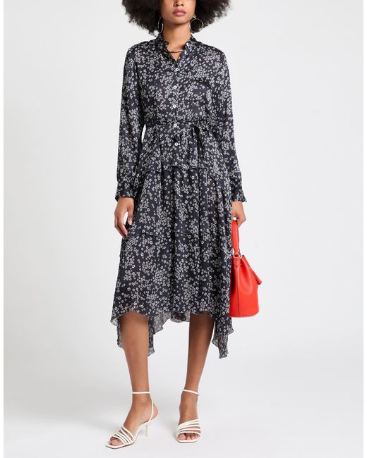 High Blue Tech Midi Dress Polyester