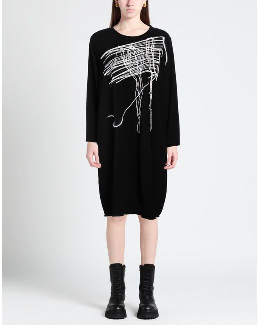 Tadashi Shoji Black Midi Dress Polyester, Viscose, Elastane