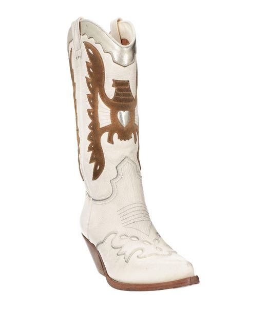 Buttero White Boot Leather