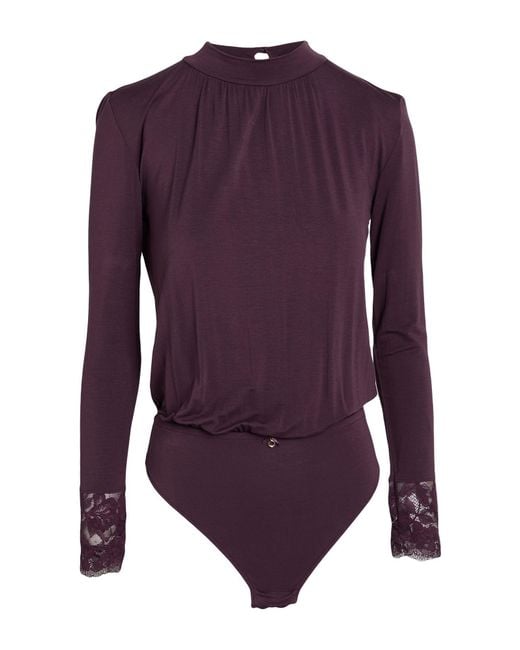 Emporio Armani Purple Bodysuit Viscose, Elastane