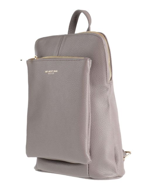 My Best Bags Gray Dove Backpack Leather