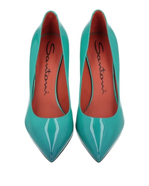 Santoni Green Pumps Leather