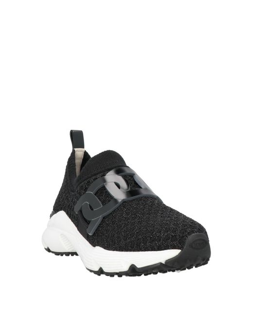 Tod's Black Sneakers Leather, Textile Fibers