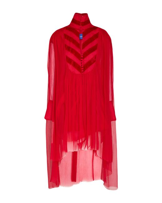 KHOSROV Women's Red Midi Dress Silk