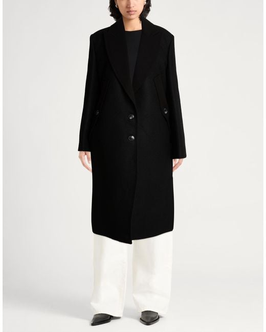 BCBGMAXAZRIA Black Coat Wool, Viscose, Polyester