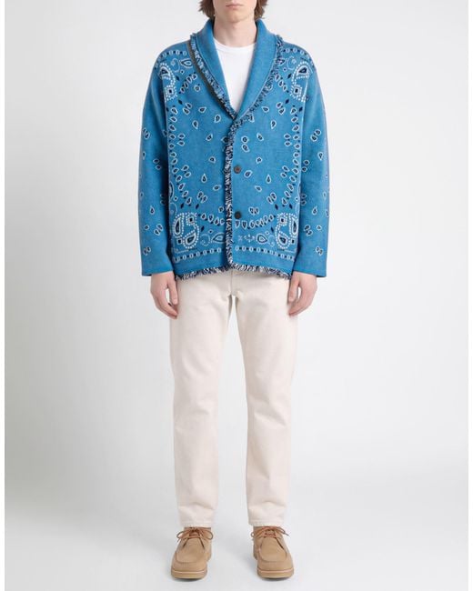 Alanui Blue Cardigan Cashmere for men
