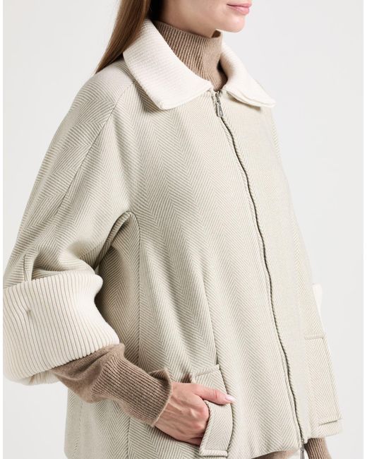 Eleventy White Light Coat Viscose, Wool, Cashmere