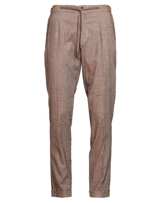 Luigi Borrelli Napoli Gray Chocolate Pants Cotton, Lyocell, Elastane for men
