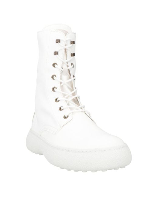 Tod's White Ankle Boots