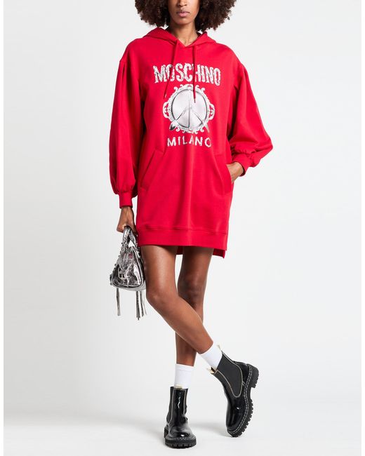 Moschino Red Couture Mini Dress Cotton