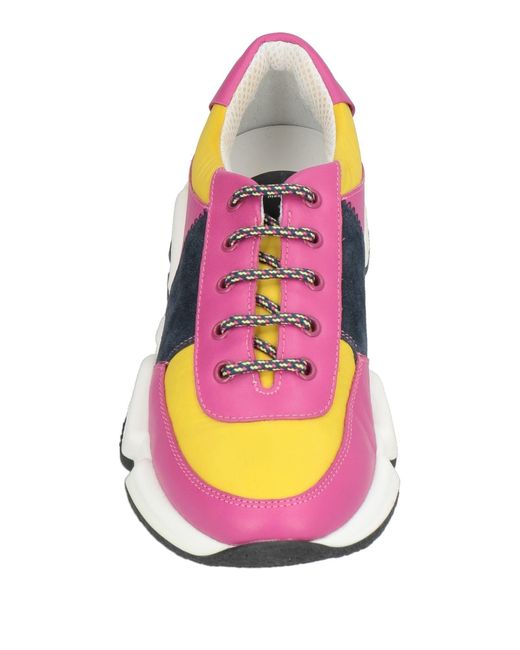 Weekend by Maxmara Pink Fuchsia Sneakers Leather, Textile Fibers