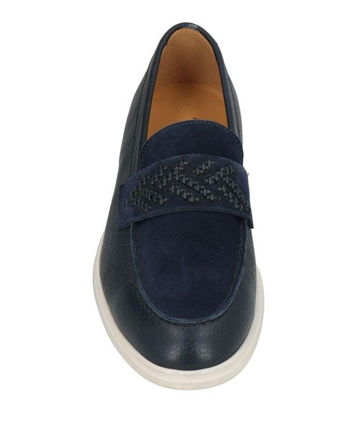Testoni Blue Loafers Leather for men