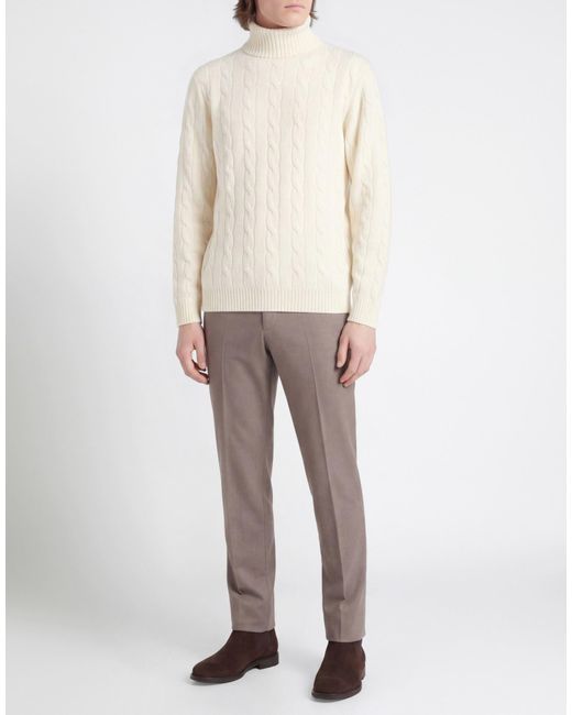 Messagerie White Ivory Turtleneck Virgin Wool for men