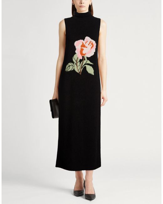 Nanushka Black Midi Dress Merino Wool, Polyamide, Elastane
