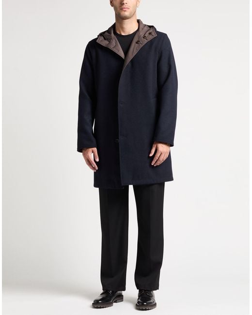 KIRED Blue Midnight Coat Polyester, Viscose, Elastane for men