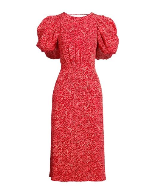 ROTATE BIRGER CHRISTENSEN Red Midi Dress