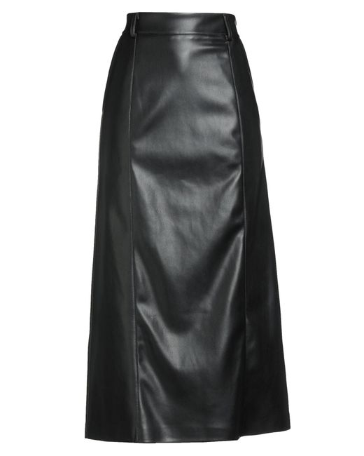 Alpha Studio Black Midi Skirt Polyester, Polyurethane Resin