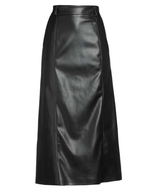 Alpha Studio Black Midi Skirt Polyester, Polyurethane Resin
