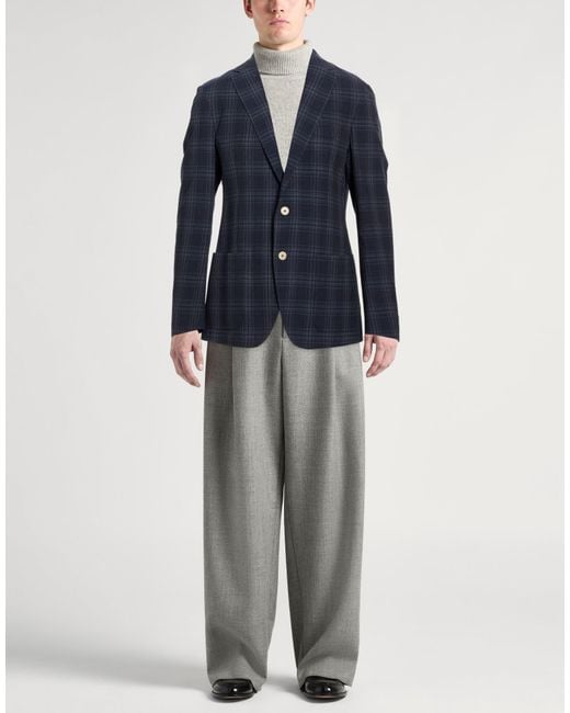Eleventy Blue Midnight Blazer Wool, Elastane for men