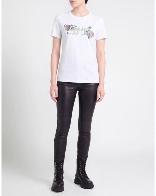Versace Jeans Couture White T-Shirt Cotton, Elastane