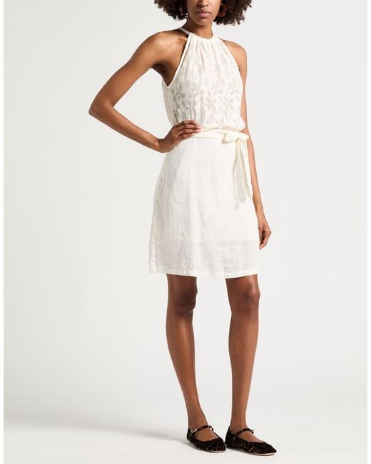 120% Lino White Midi Dresses