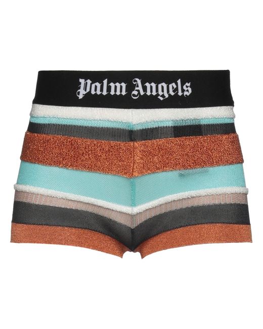 Palm Angels Red Rust Shorts & Bermuda Shorts Acetate, Viscose, Metallic Fiber, Polyamide, Elastane