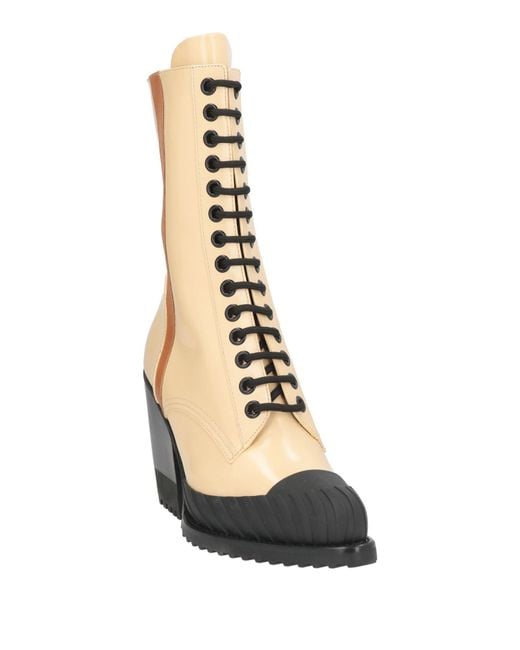 Chloé Black Cream Ankle Boots Leather