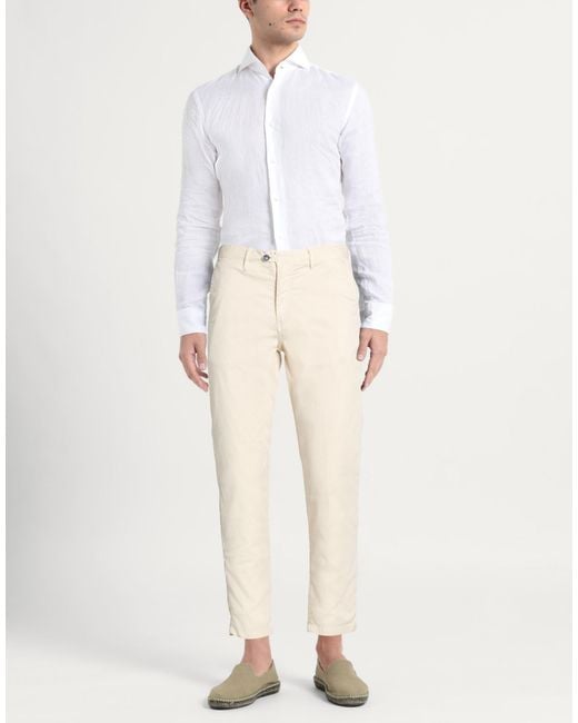 Berna Natural Cream Pants Cotton, Polyester, Elastane for men