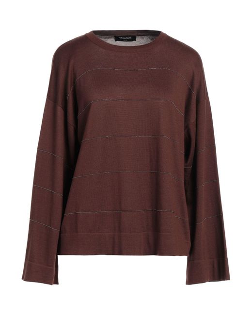 Fabiana Filippi Brown Chocolate Sweater Silk, Cotton, Ecobrass
