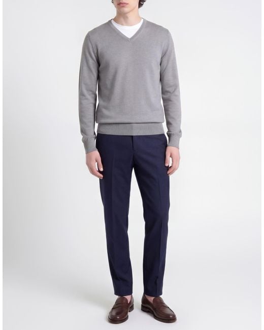 Pullover Vneck de hombre de color Gray