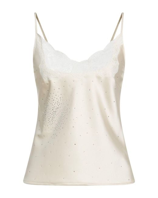 GIUSEPPE DI MORABITO White Top Polyester, Elastane