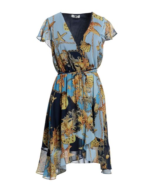 Twinset Blue Mini Dress Polyester