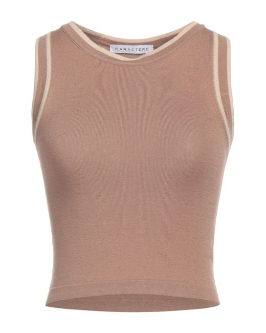 Caractere Natural Camel Sweater Viscose, Polyester, Polyamide
