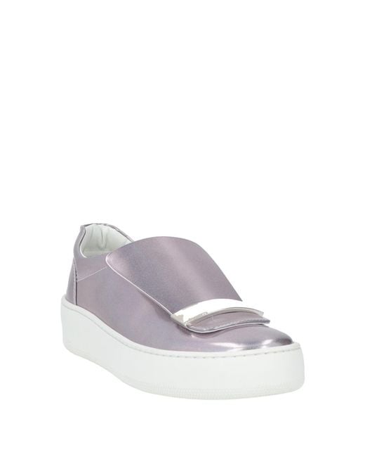 Sergio Rossi White Lilac Sneakers Leather