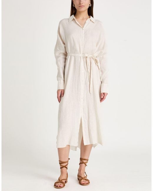 Antonelli White Midi Dress Linen
