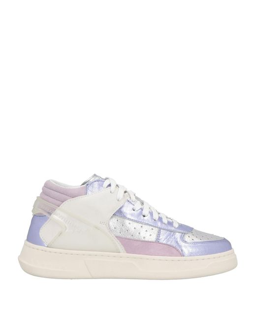 RUN OF White Lilac Sneakers Leather