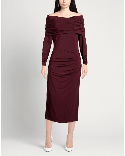 Max Mara Purple Midi Dress Viscose, Elastane