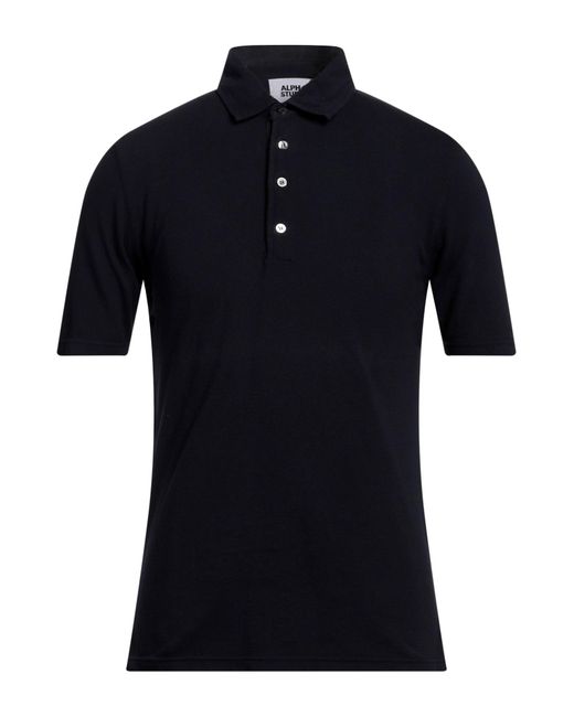 Alpha Studio Black Polo Shirt for men