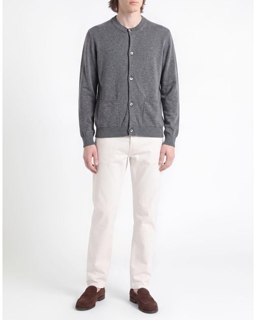 Alpha Studio Gray Cardigan Cashmere for men