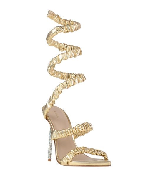 Le Silla Metallic Sandals Leather