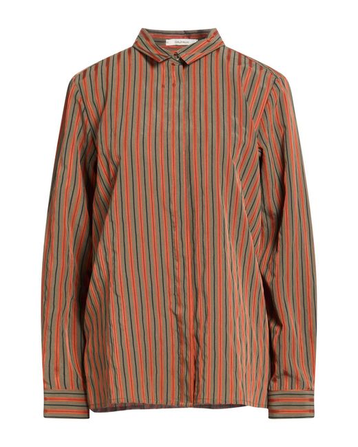 Maliparmi Brown Military Shirt Viscose, Polyamide