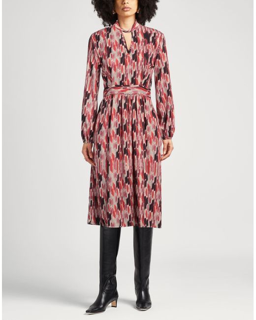 Vestito Midi di Caractere in Red