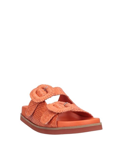 Pas De Rouge Orange Sandals