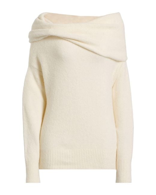 GIUSEPPE DI MORABITO Natural Ivory Turtleneck Alpaca Wool, Polyamide, Merino Wool, Elastane