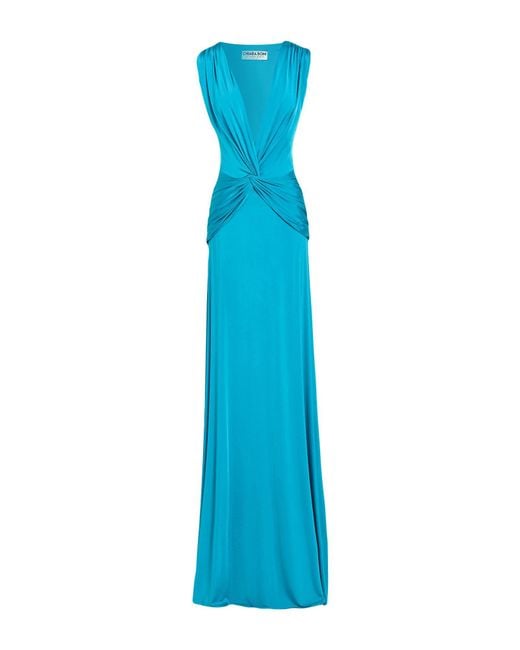 La Petite Robe Di Chiara Boni Blue Maxi Dress Polyamide, Elastane
