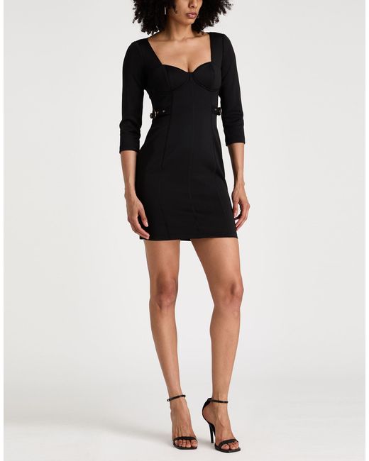 Versace Jeans Couture Black Mini Dress Polyester, Elastane