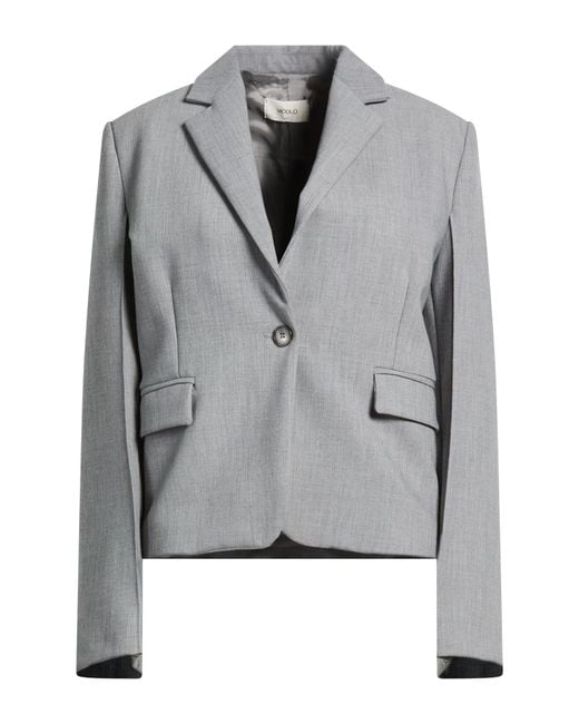 ViCOLO Gray Blazer Polyester, Viscose, Elastane