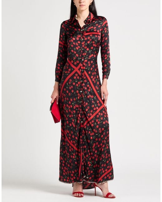 5 PROGRESS Red Maxi Dress Viscose