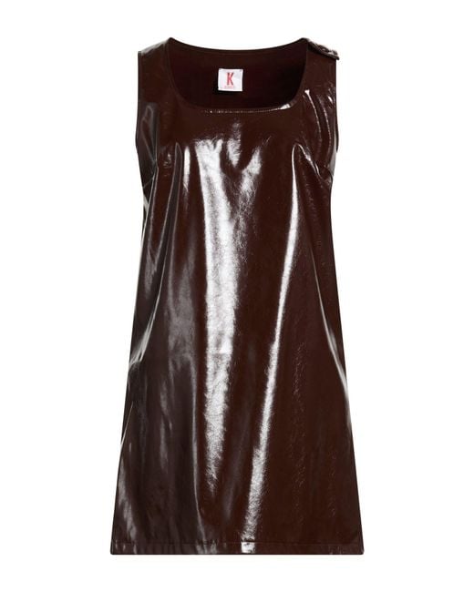 Kontatto Brown Chocolate Mini Dress Polyurethane