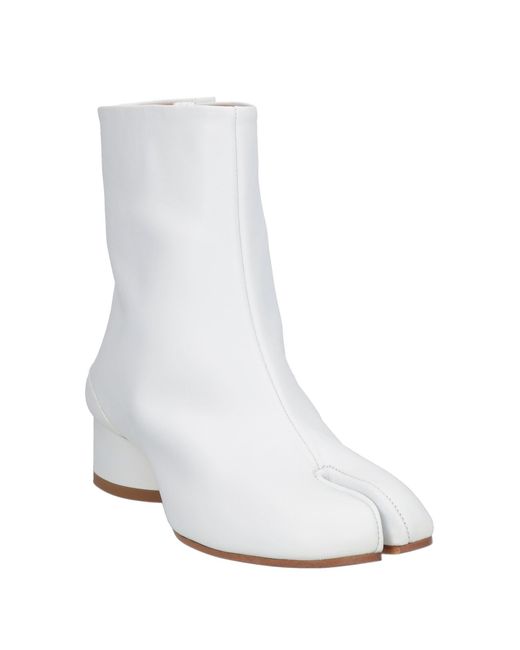 Manila Grace White Ankle Boots Leather